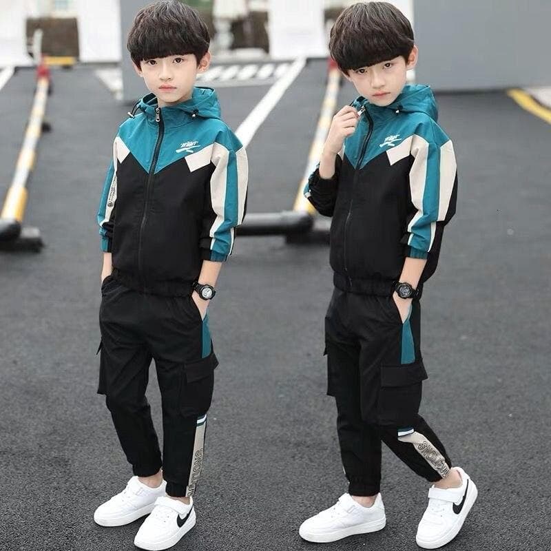 Boys Clothing Sets Spring Autumn Teenager Boy Clothes Kids Cotton Casual Sports Suit Children  Fashion Tracksuits For 5-14Y 140cm green