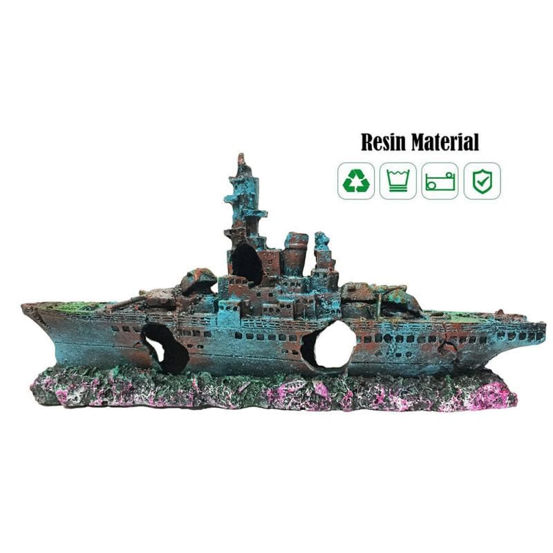 Aquarium Ship Decoration Boat Shipwreck Fish Tank Decor Wreck Sunk