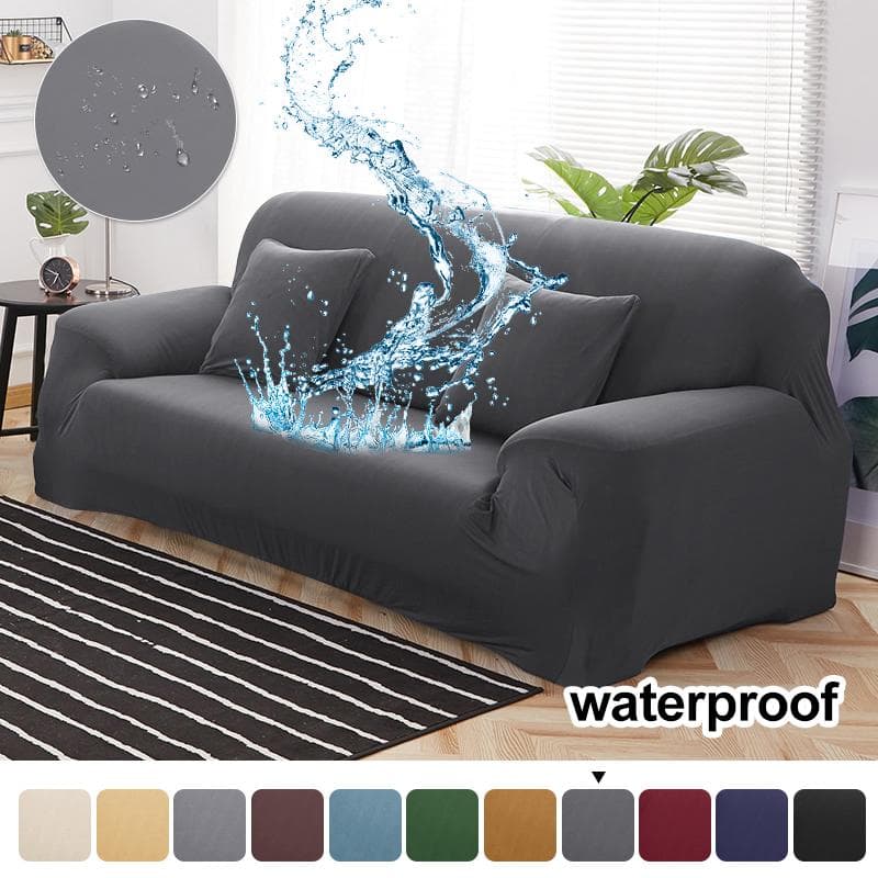 Levivel Waterproof Stretch Sofa Cover Plain Elastic Sofa Covers Corner Couch Cover Chair Protector For Living Room 1 /2 /3 /4seater off white