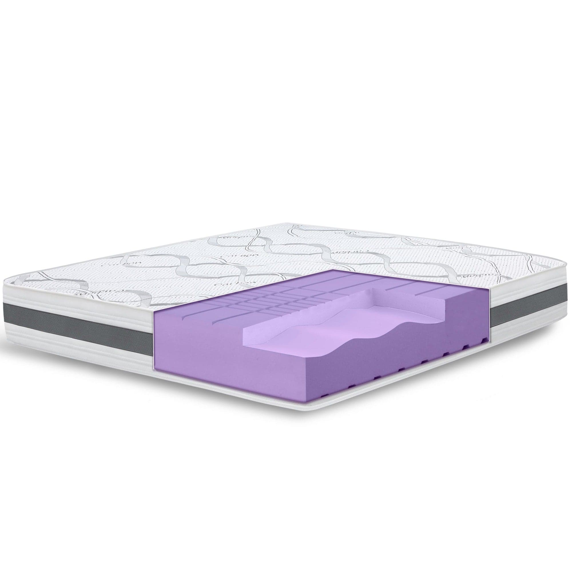 The White Stone Medium Firmness Orthopedic Mattress | Height 25 cm | Hypoallergenic and Breathable Fabric white