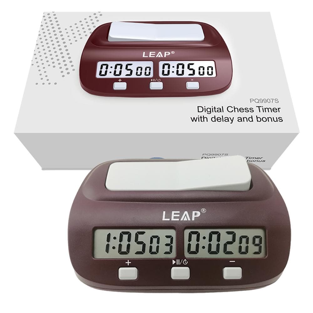 Professional Digital Chess Clock Count Down Chess Timer with Alarm Electronic Board Game Bonus wine red