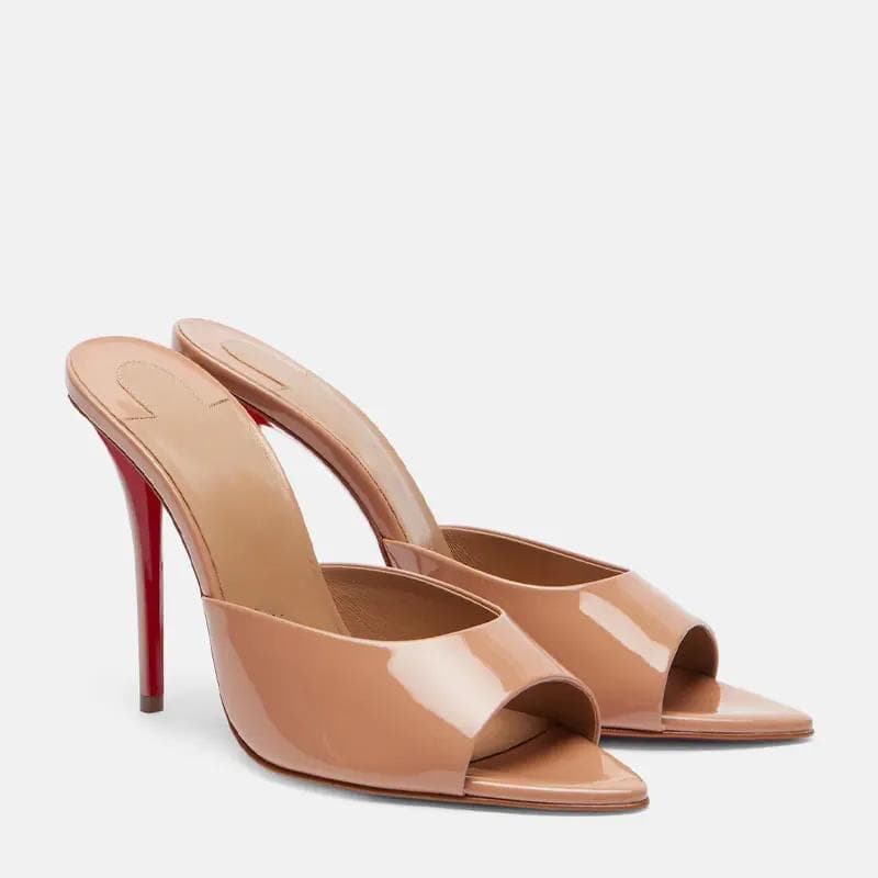 Fashion Shoes for Women New Pointed Open Toe Roman Sandals Metal Sexy Women's Shoes Outdoors Slippers 10.5 Cm Women Sandals sandálias cm black