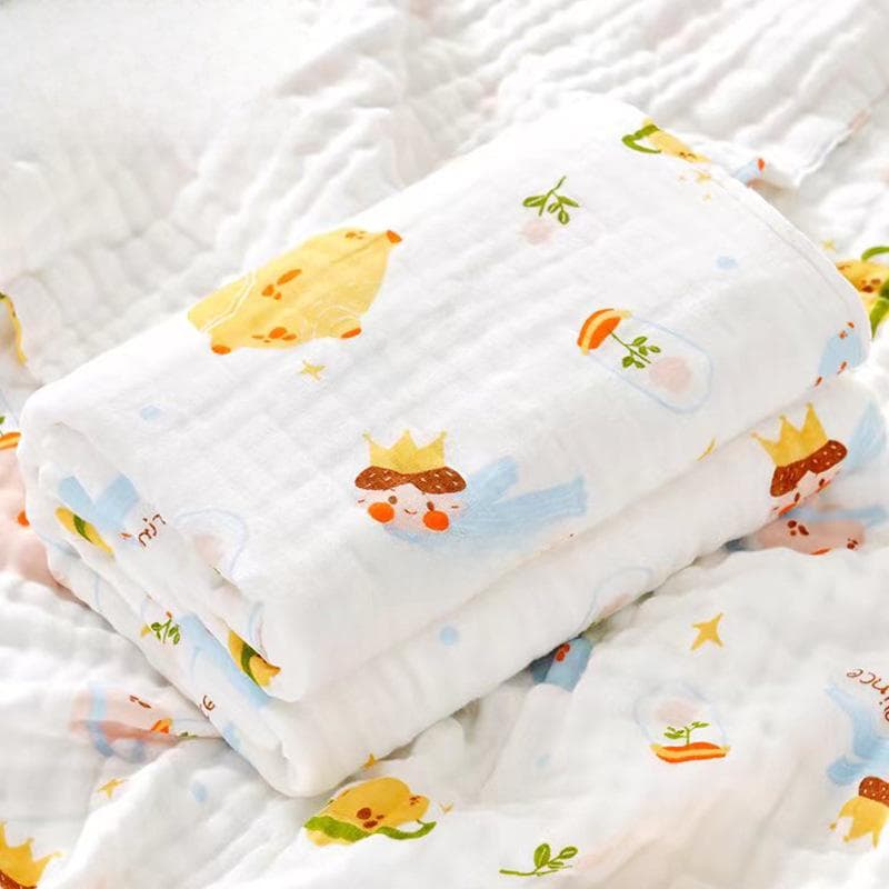 Pure Cotton Four-Layer Gauze Baby Bath Towel and Swaddle Blanket for Newborns 110cm
