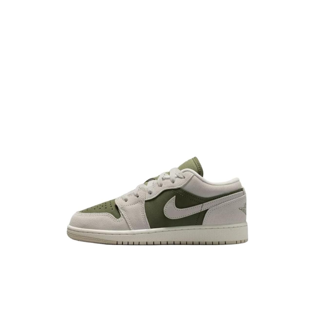 Air Jordan 1 Low SE GS Medium Olive Sail Kids Sneakers Green Light-Orewood-Brown HV4396201 cm