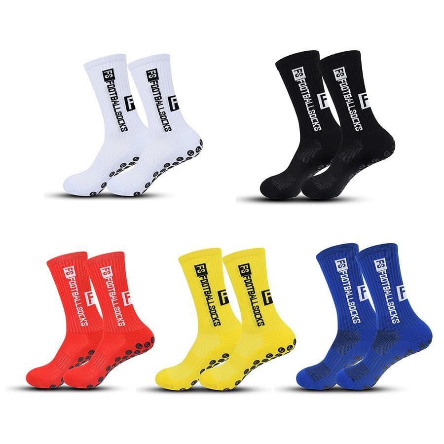 New Football Socks, Men's and Women's Mid Length Socks, Towel Sole Adhesive, Non Slip, Breathable Basketball Socks, Running Socks red
