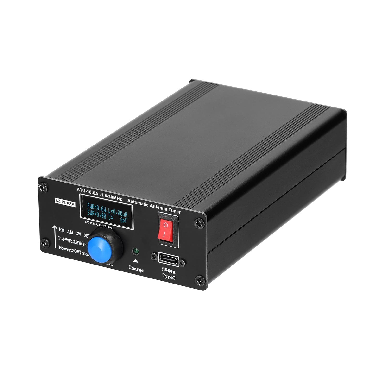 ATU-10-0A Shortwave Automatic Antenna Tuner 20W 1.8-30MHz Aluminum Alloy Housing Shortwave Power multicolour