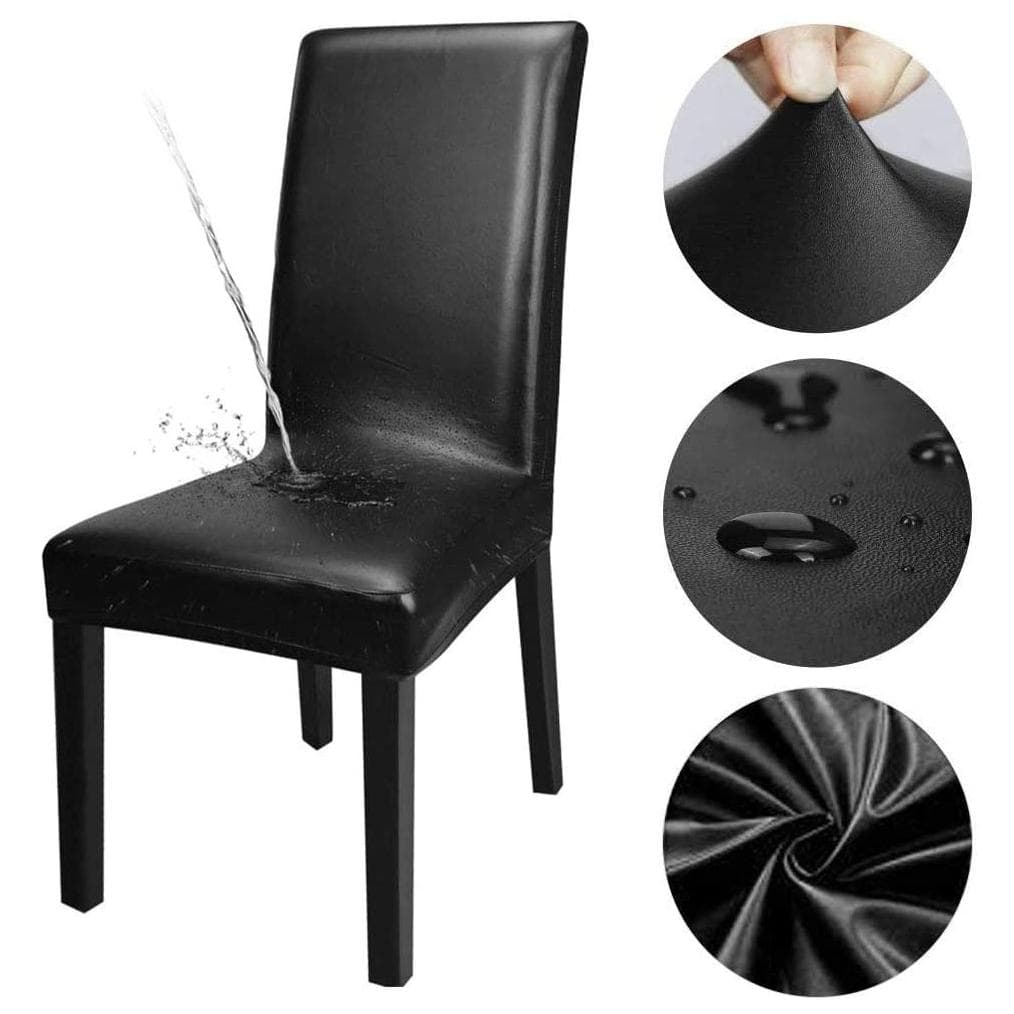 Leather Dining Chair Cover Waterproof Elastic Chair Slipcover Case Stretch Chair Covers For Dining Room Wedding Hotel Banquett