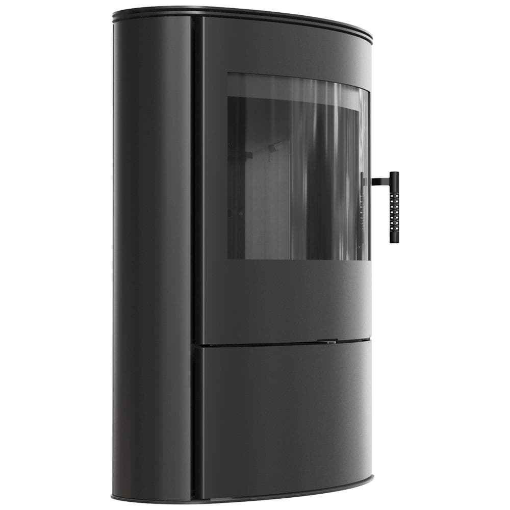 Wood burning steel stove KRATKI AB/S/2/ROLLO 10 kW Ø 150 black thermotec black