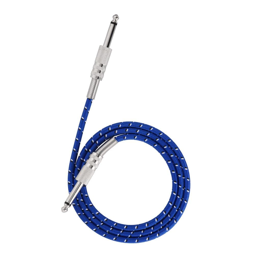 Mono Guitar Cable Male to Male Wire Cord 6.35mm Straight Plug for Electric Instruments 1m