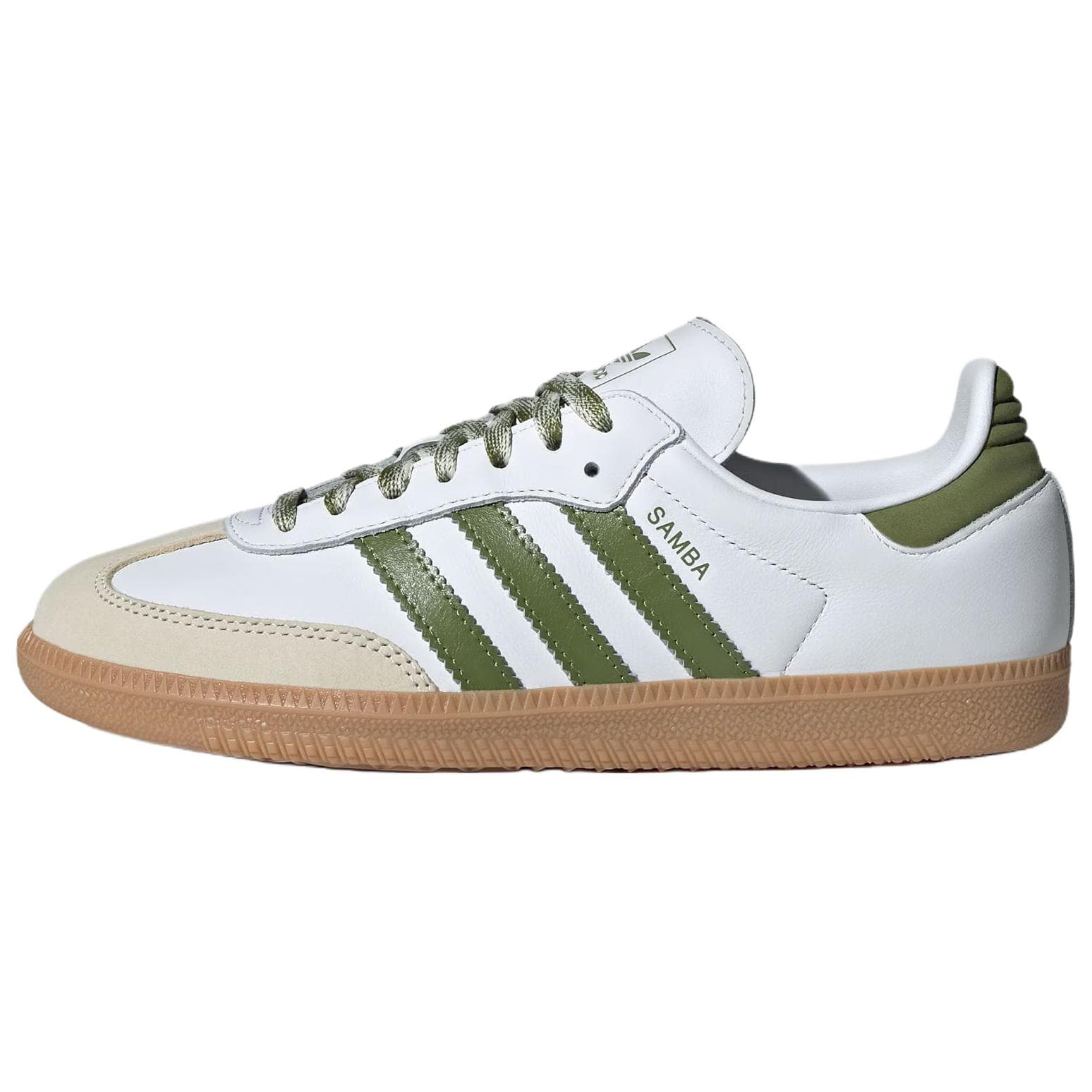 Adidas Samba OG White Tech Olive Gum Women Sneakers Cloud-White JS1352 cm