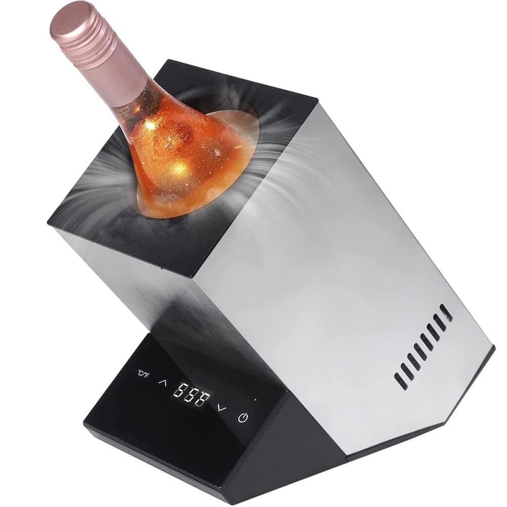 Wine Chiller Refrige Electric Temperature-controlled Bucket For Red/White Wine Champagne Fast-cooling Cabinet Kitchen Bar silver