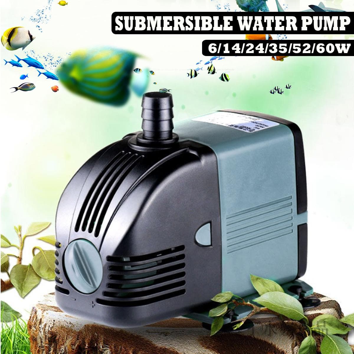 Aquarium Water Pumps Fish Tank Pond Pool Fountains Pump Waterproof Submersible Fish Pond Water Pump 6W/14W/24W/35W/52W/60W