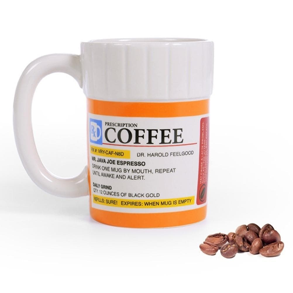Creative Ceramic mug Coffee pill bottle mug Breakfast milk jug Office tea set Espresso mug Gift for friends and family