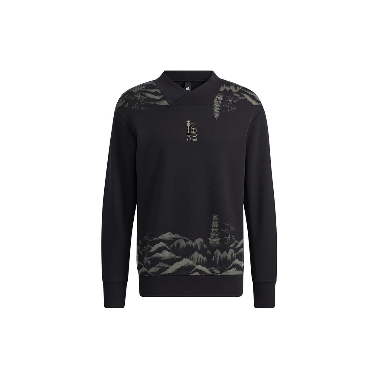 Adidas Story Sweat V-Neck Pullover Sweatshirt Men Sweatshirt Black H39287 cm