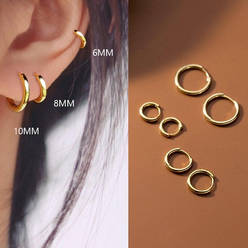 Minimalism Small Hoop Earrings For Women Men Gold Color Stainless Steel Round Circle Earring  Anti-allergy Party Jewelry gold