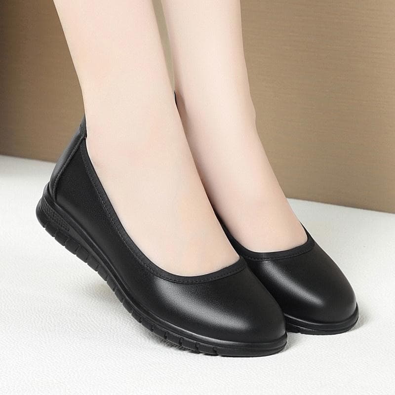 Women Round Head Shallow Mouth Anti-slip Ballet Shoes Spring Office Work Sweet Loafers Pregnant Soft Bottom Flats Shoes cm