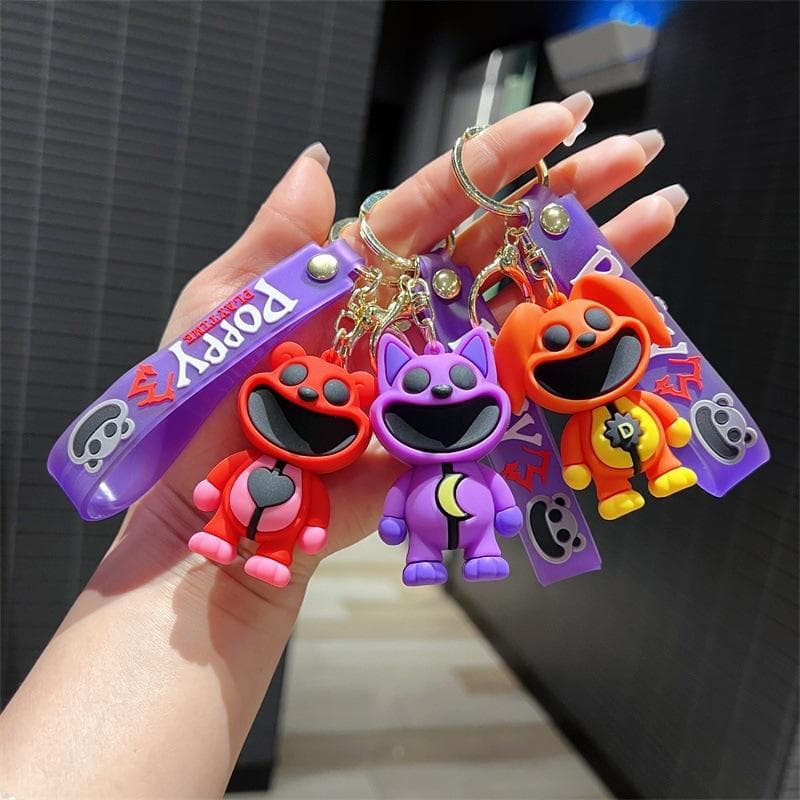 Cartoon Keychain Hopscotch Catnap Bearhug Key Chain for Men Women Backpack Pendant Keyrings Gift