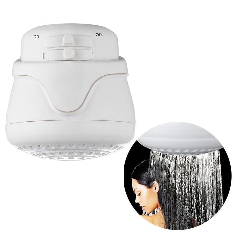 Electric Shower Head Instant Hot Water Heater High Power For Bathroom Faucet Round Shower Head 5400W white