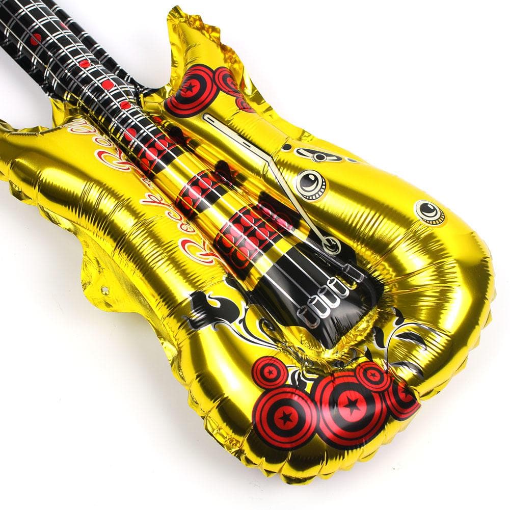 Foil Balloon Inflatable Blow Up Toy Guitar Fancy Party Supplies blue