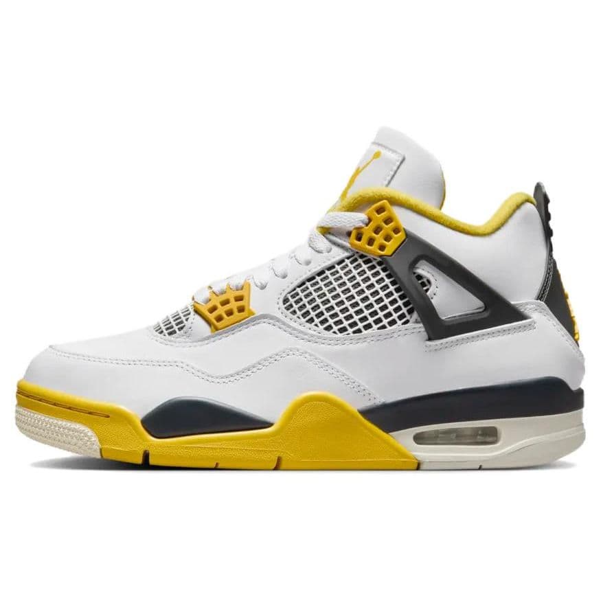 Air Jordan 4 Retro Vivid Sulfur Women Sneakers White Coconut-Milk Anthracite AQ9129-101 cm