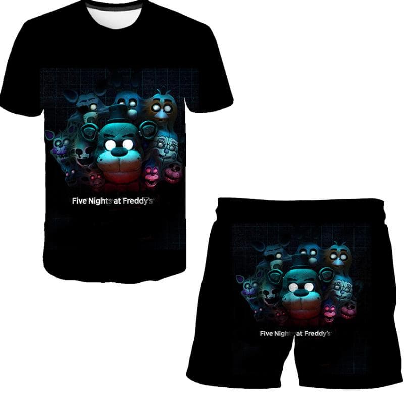 Summer Five Night At Freddy Clothing Suits 3D Printing Birthday Party Gifts Clothes Sets Boys Girls FNAF Cartoon Casual Outfits cm