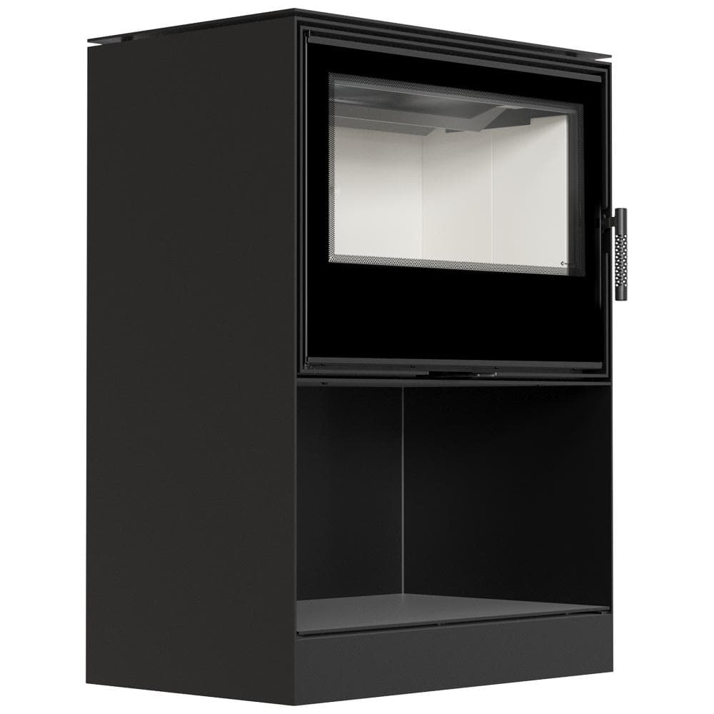 Wood burning steel stove KRATKI KARI 80 Ø 180 12 kW recess for wood