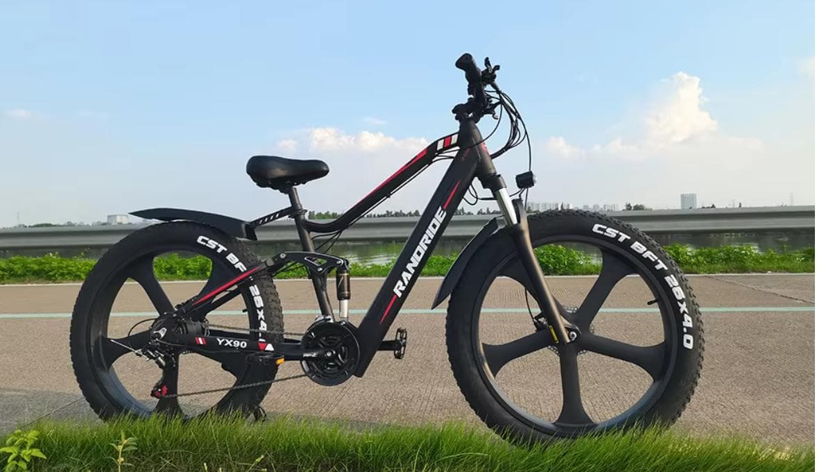 New YX90M 1000W motor 48V 13.6AH battery 26 inch magnesium alloy single wheel fat bicycle, color multifunctional full screen
