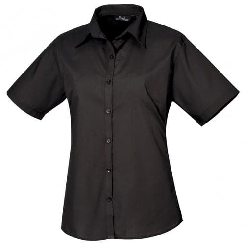 Premier Short Sleeve Poplin Blouse / Plain Work Shirt cm Dark blue