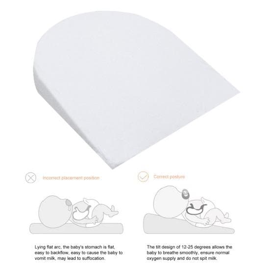 Infant Anti-vomiting Slope Pad Anti Reflux Colic Cushion Foam Pram Cot Bed 12-15 Degree Incline Memory Foam Newborns Support Pillow blue