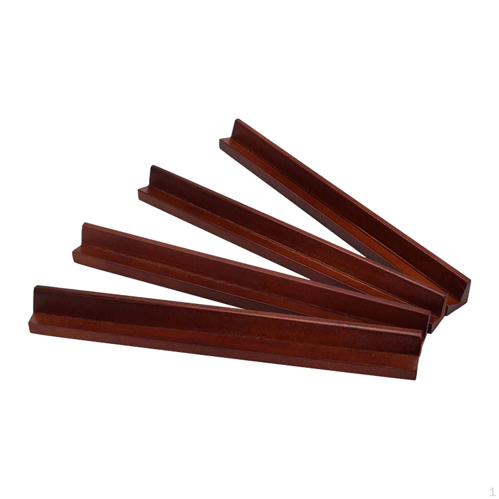 4 Pieces Wooden Mahjong Game Racks Modern Portable Trays Tool for Games Entertainment Family