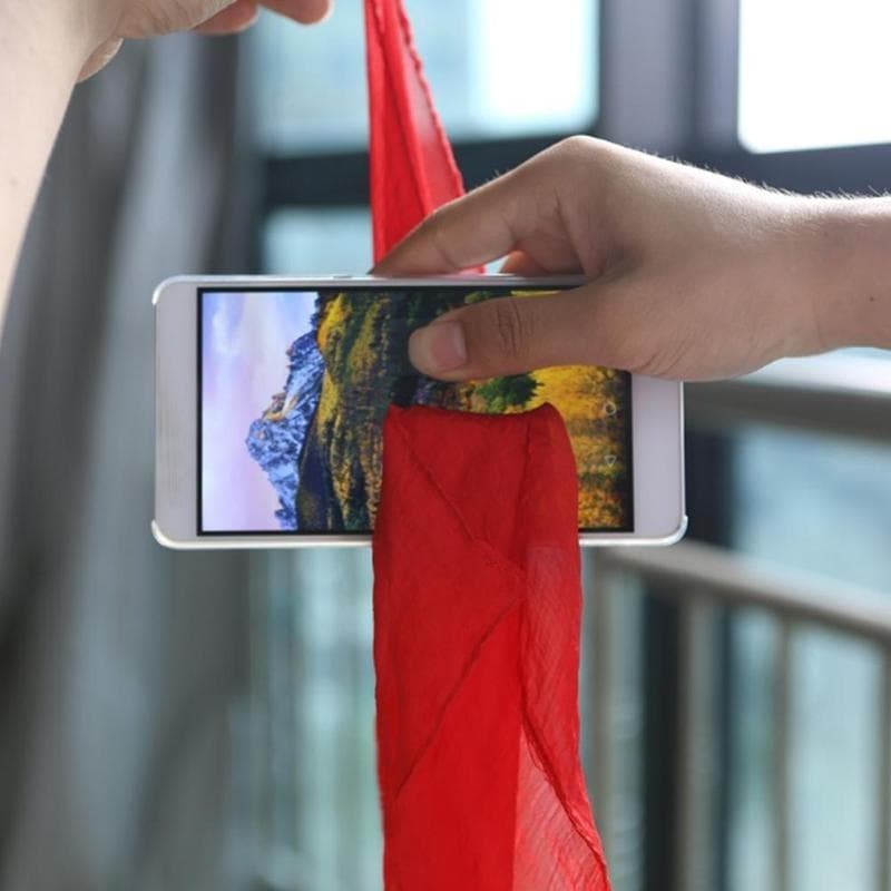Magic Tricks Dynamo Scarf Through Phone Close Up Magie Funny Silk Thru Phone Trick Toys