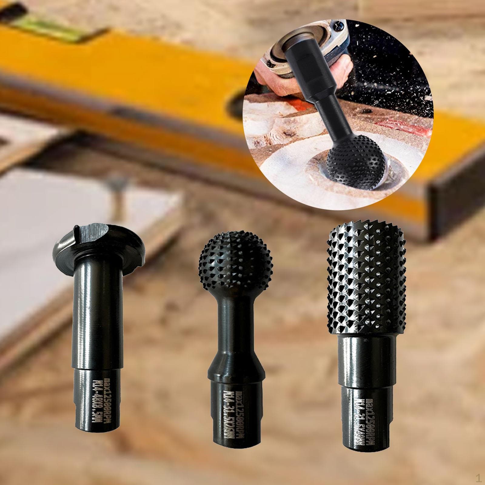 3 Pieces Woodwork Rotary Burr Set Wood Carving Rasp Alloy Steel, Grooving Cutter for Slotting