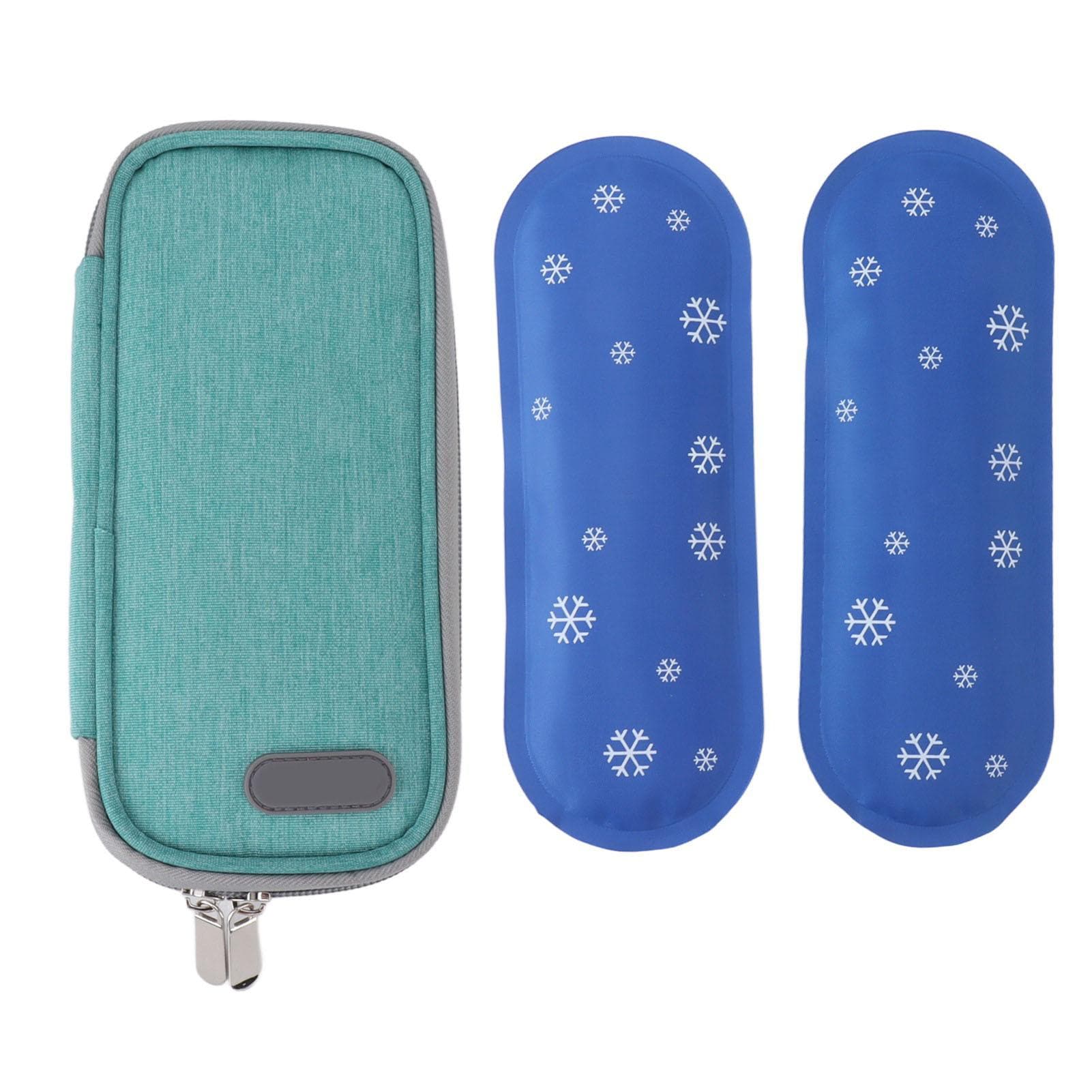 Insulin Cooler Cooling Case with 2 Ice Packs Portable Medical Cooler Insulation Bag for Outdoor