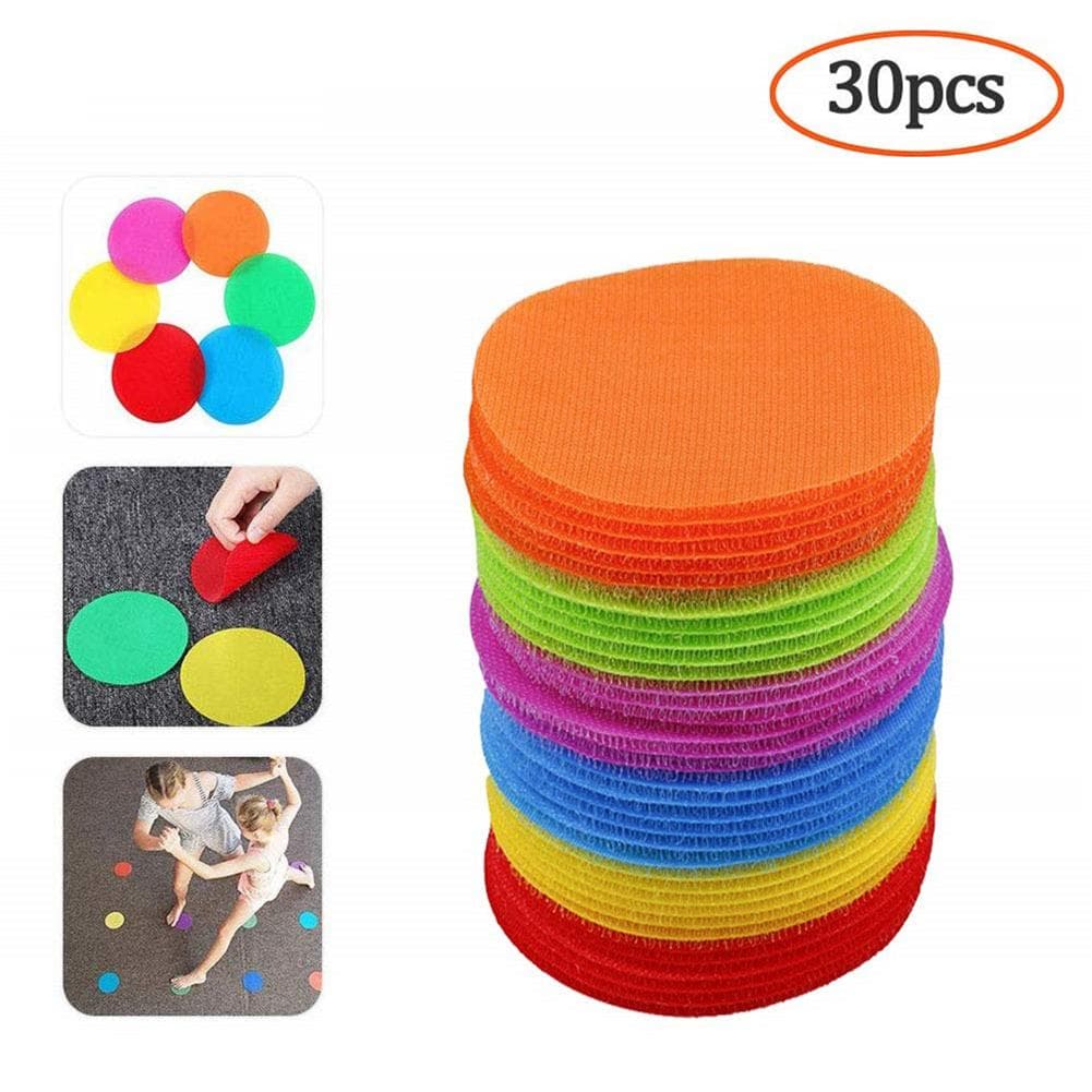 30PC Round Carpet Spot Marker for Teacher Early Educational Classroom Sit Spots Carpet Markers Toy Gift for Child Teaching Tool multicolour