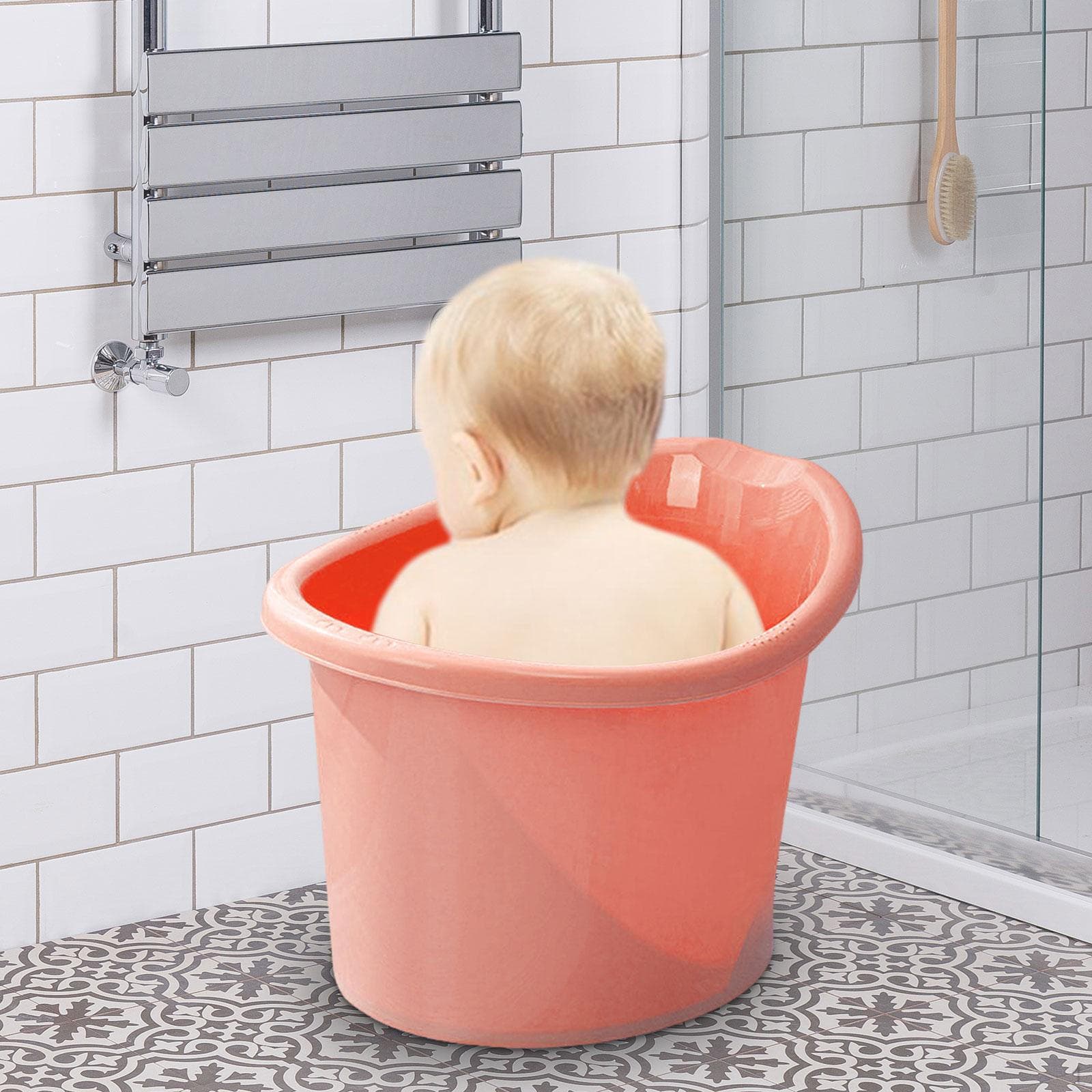 Baby Shower Bucket Tub Bathing Seat Non Slip Bottom Infant Bathtub Bath for yellow