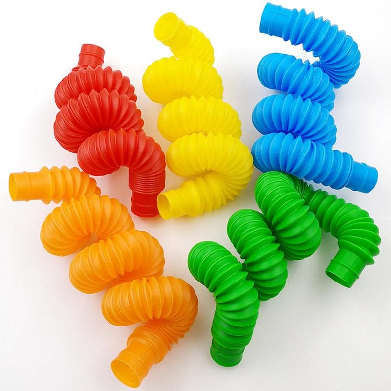 Kid Autism Plastic Bellows Pop Tubes Sensory Toy Anti Stress Fidget Stress Relieve Toys For Adult Chilren Squeeze Toy purple