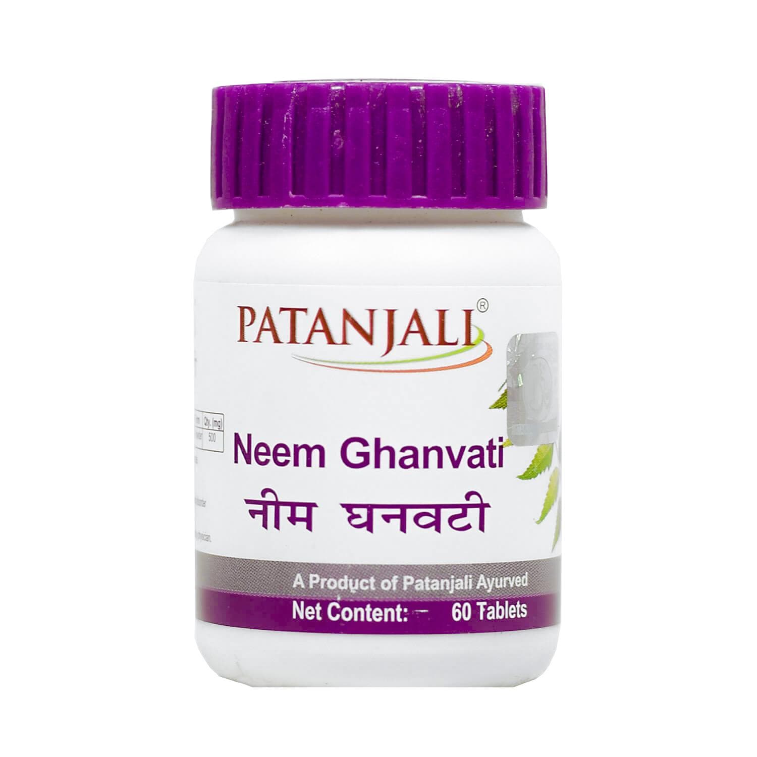 Neem Ghanwati (60 tabs, 625 mg), Neem Ghanvati, Patanjali