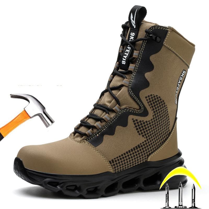 Safety Shoes Work New Shoes Steel Toe Men Puncture-protective Work Boots Anti-smash Protect Boots Indestructible Safety Boots cm black