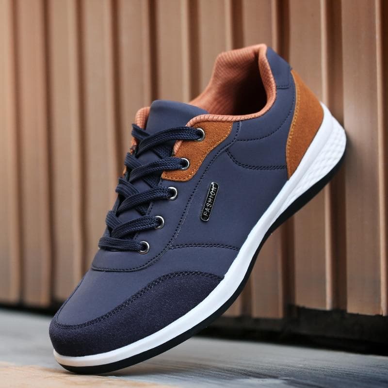 D415 Leather Men Shoes England Trend Casual Shoes Men Sneakers Italian Breathable Leisure Male Footwear Chaussure Homme cm gray