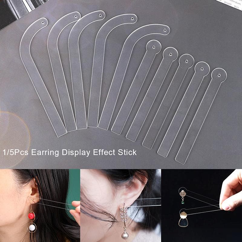 1/5Pcs Clear Earring Display Holder Wearing Effect Stick Ear Stud Try On Stick