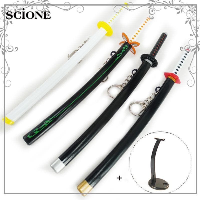 22cm Safety Kimetsu no Yaiba Alloy Sword Weapon Demon Slayer Cosplay Kochou Shinobu Samurai Sword Katana Ninja Knife Espada Prop Stage Props 22cm