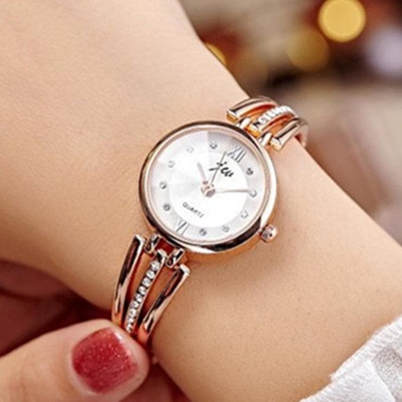 Fashion Rhinestone Watches Women Luxury Stainless Steel Bracelet watches Ladies Quartz Dress Watches gold