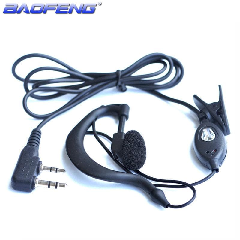 2PCS 888S UV-5R Original Earphone for Walkie Talkie UV 5R PTT Headset With Mic K port Headphone for 888S uv5r UV-5RA UV-5RE UV82 black