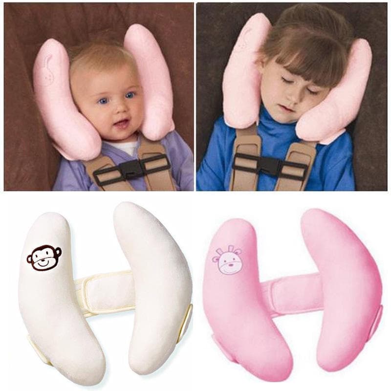 Head Support Car Seat Soft  Adjustable Headrest Baby Neck Protection 26cm white