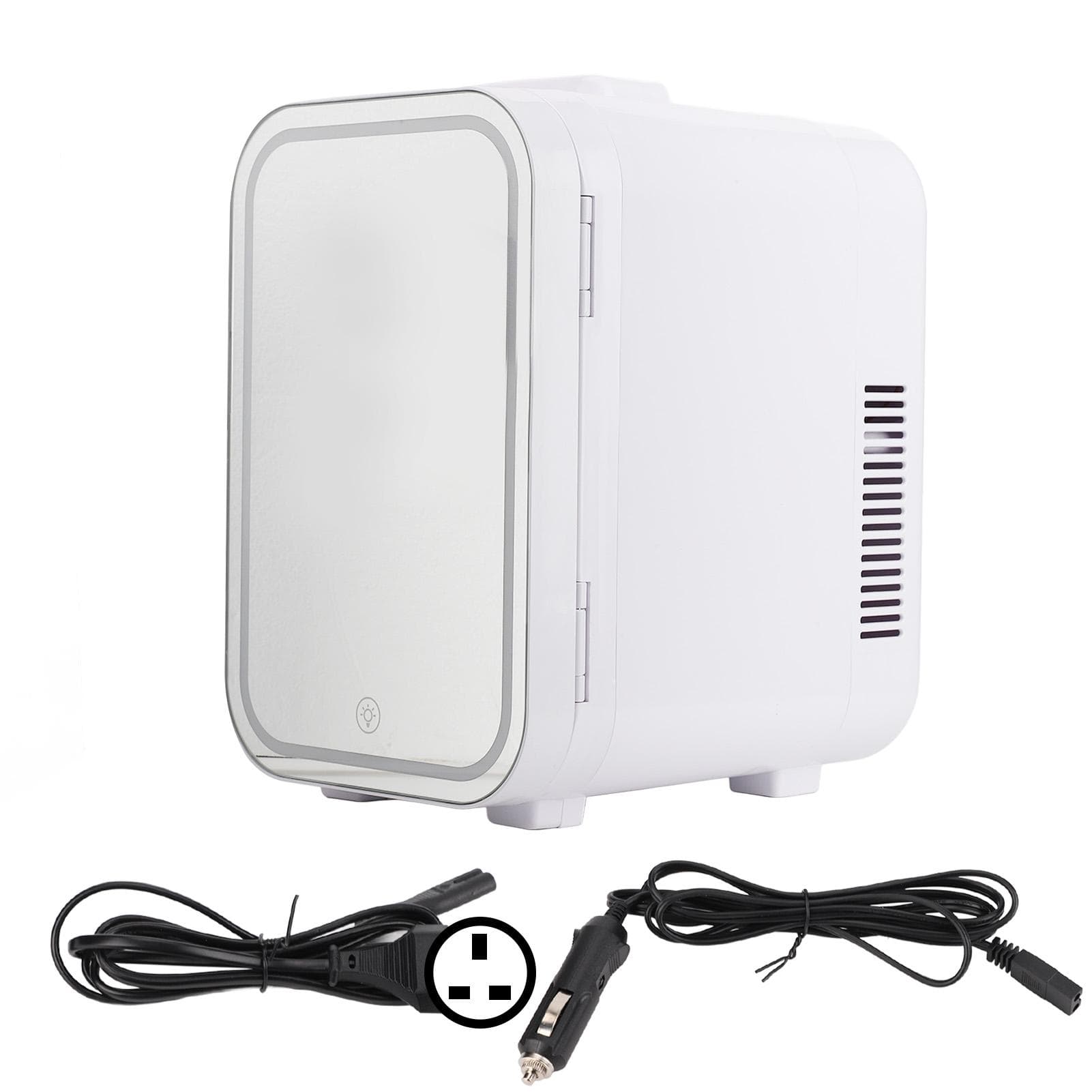 6L Compact Mirror Mini Refrigerator Ultra Quiet Energy Saving Stylish Cosmetic Mini Fridge with LED
