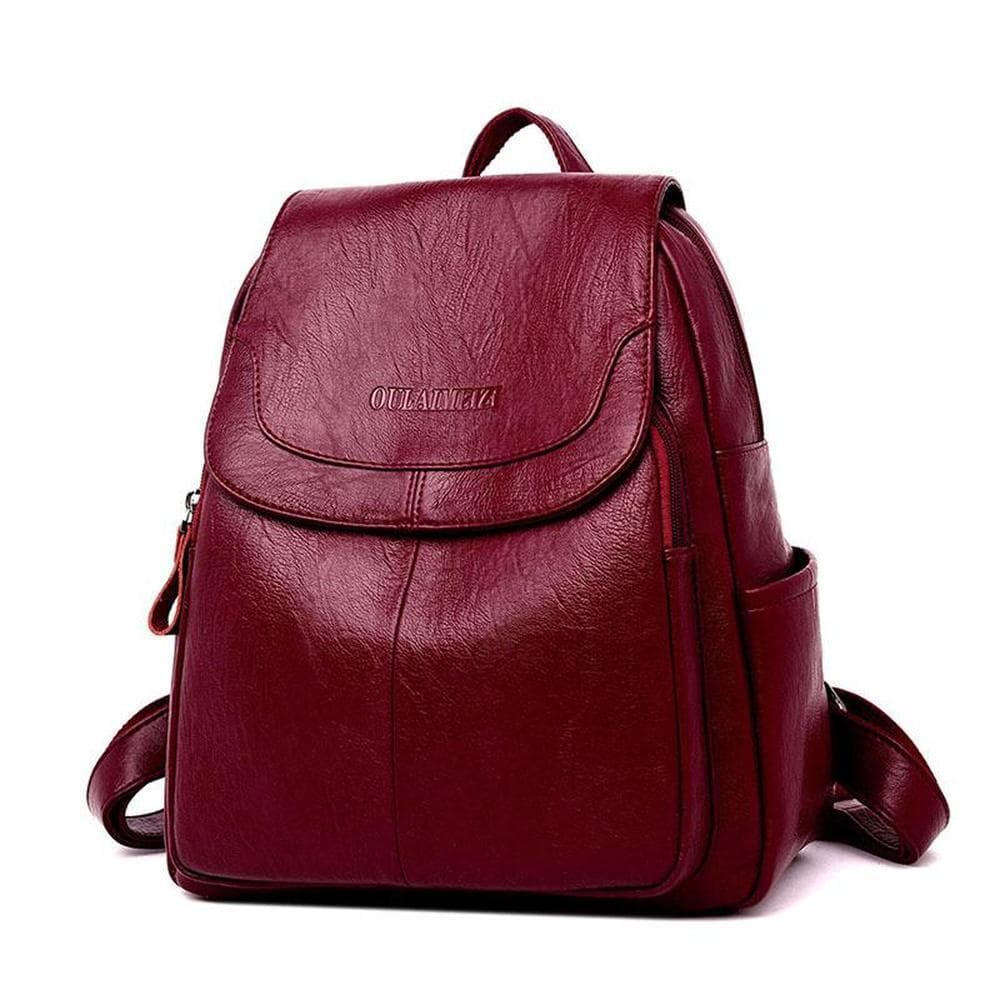 Women Bag Backpack Wild Leather Sheepskin Ladies Backpack Fashion Middle School Female Backpack Bag blue
