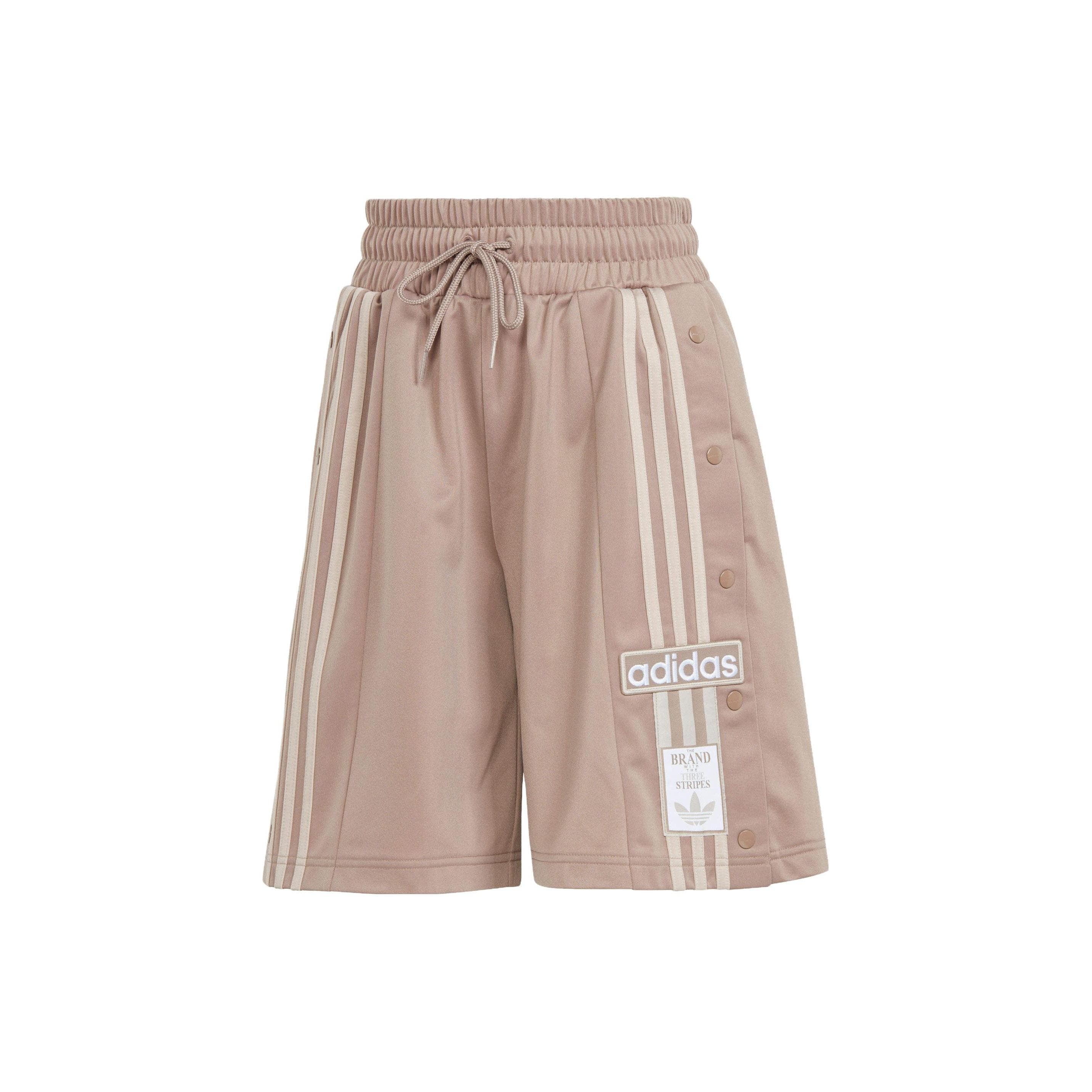 Adidas Originals Neutral Court Adibreak Letter Logo Print Striped Color Block Casual Shorts Women Shorts Brown IS5258 cm
