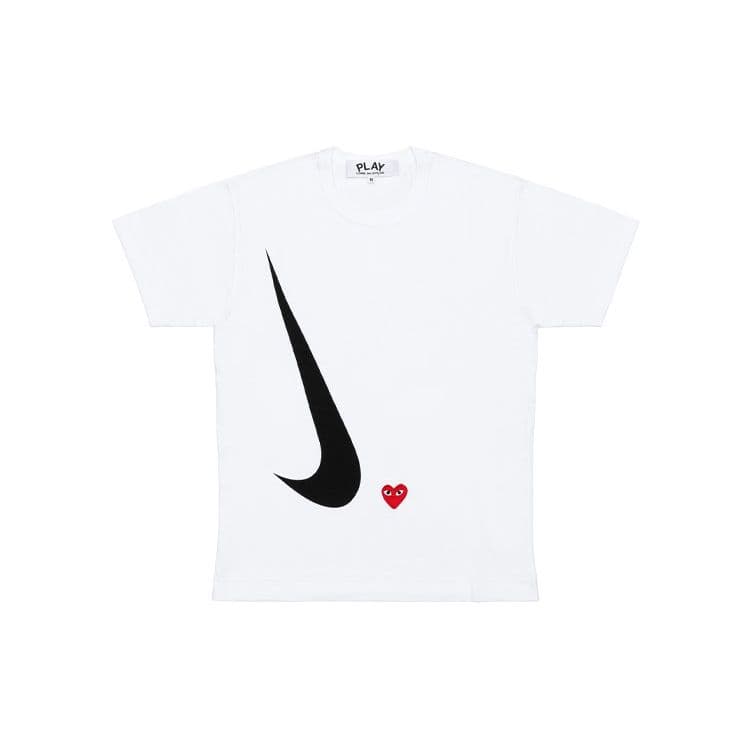 Nike Womens x Comme des Garçons PLAY T-Shirt White Women Tops AE-T401-051-1 cm