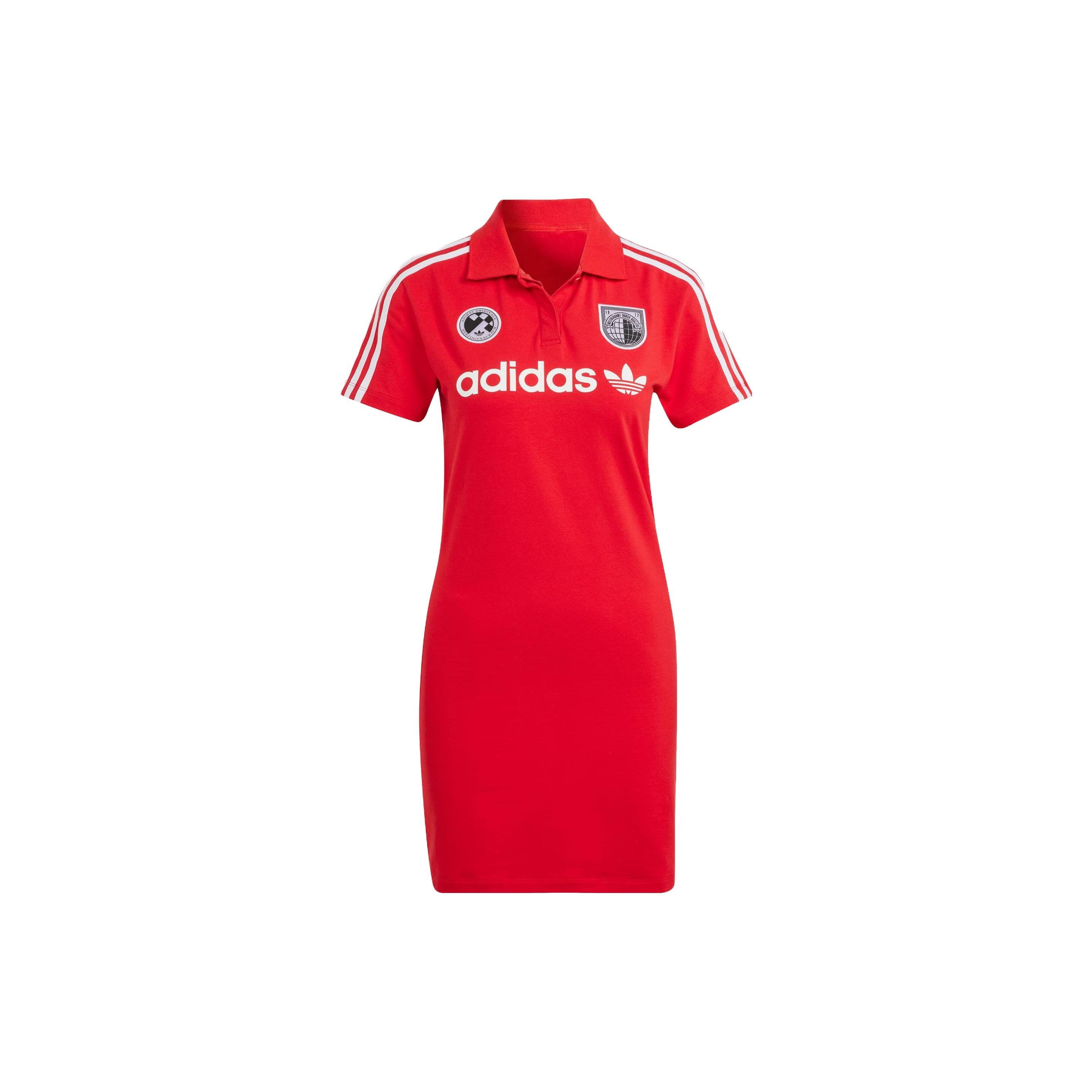 Adidas Originals Trefoil Football Dress With Letter Print And Logo Women Dress Light-Crimson IR9787 cm
