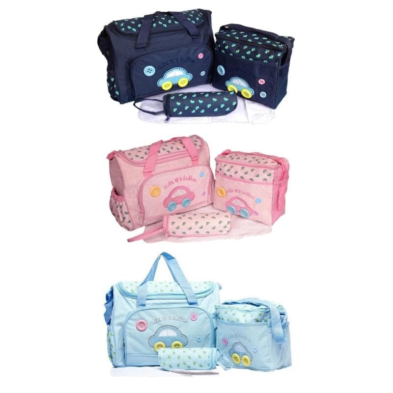 4Pcs Multifunctional Baby Changing Bag Set Spacious and Practical Baby Changing Bag Set for Modern Parenting Needs sky blue